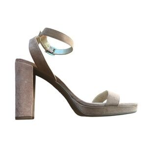 CIRCUS SAM EDELMAN ABAGAIL ANKLE STRAP OPEN TOE HEELS, SIZE 10